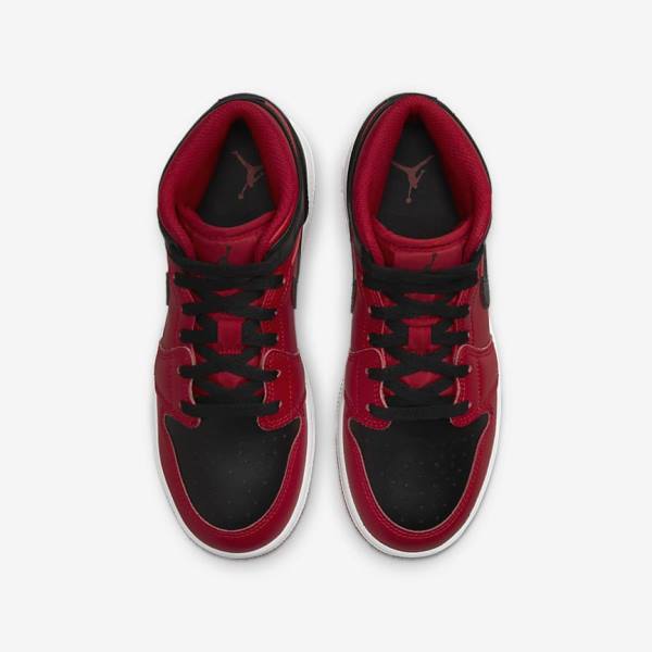 Nike Air Jordan 1 Mid Older Dječje Tenisice Crvene Bijele Crne | NK789GXC